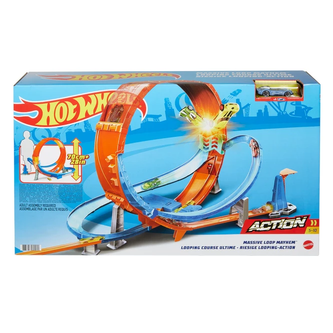 MATTEL Hot Wheels Rennbahn Riesen Looping-Crash 3 MATTEL Hot Wheels Rennbahn Riesen Looping-Crash