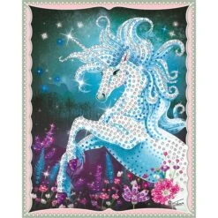 Besttoy - Strasssteinebild Einhorn Blau