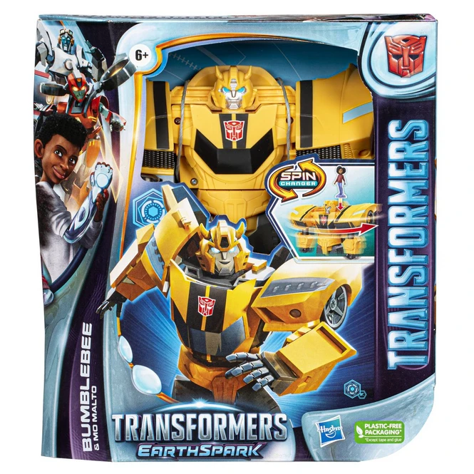 Hasbro Transformers - Earth Spark - Spin Changer - Bumblebee Und Mo Malto 3 Hasbro Transformers - Earth Spark - Spin Changer - Bumblebee Und Mo Malto