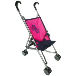 Puppenbuggy - Pink/blau Mit Blumen - Besttoy