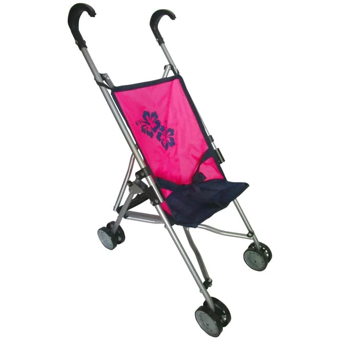 Puppenbuggy - Pink/blau Mit Blumen - Besttoy 3 Puppenbuggy - Pink/blau Mit Blumen - Besttoy