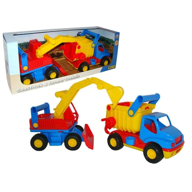 Wader ConsTruck Muldenkipper + Bagger 3 Wader ConsTruck Muldenkipper + Bagger