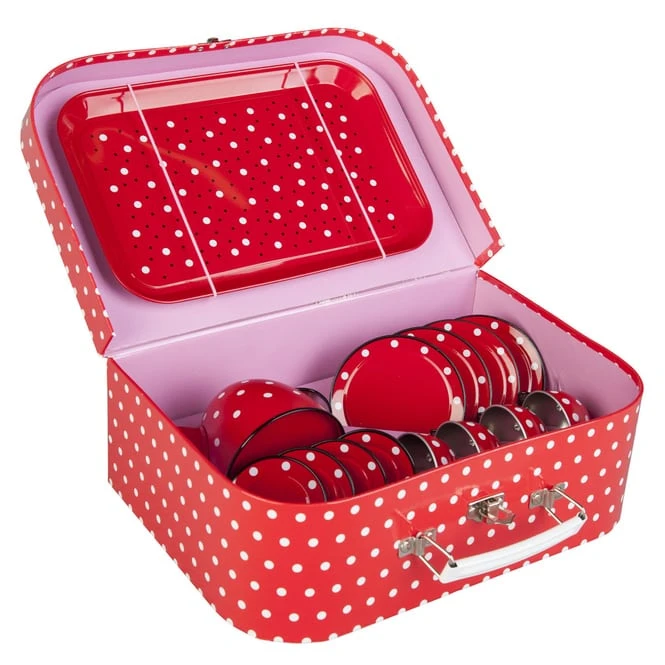 Kinder Teeservice Rot-weiß 15-teilig Besttoy 4 Kinder Teeservice Rot-weiß 15-teilig Besttoy – Bild 2